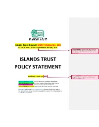 Islands Trust Policy Statement