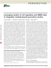 Leveraging Models of Cell Regulation and GWAS Data in Integrative Network-Based Association Studies