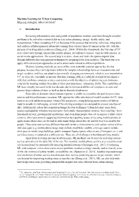 Machine Learning for Urban Computing Bilgeçağ Aydoğdu, Albert Ali Salah1