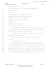 Public Transcript of the Hearing Held On