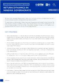 Return Dynamics in Ninewa Governorate April 2020