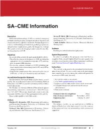 Sa–Cme Information