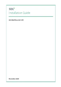 SDL Multiterm 2021 Installation Guide