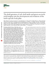 The Draft Genomes of Softshell Turtle and Green Sea Turtle Yield Insights