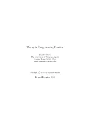 Theory in Programming Practice