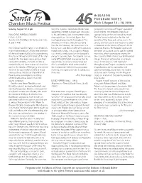 46Th SEASON PROGRAM NOTES