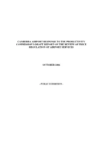 Canberra Airport Response to the Productivity Commission's Draft