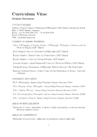 Curriculum Vitae Stephan Hartmann