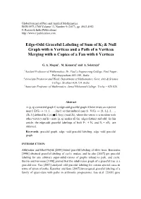 Edge-Odd Graceful Labeling of Sum of K2 & Null Graph with N Vertices