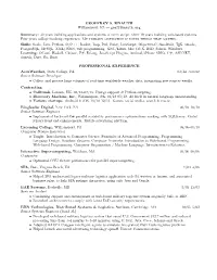 GEOFFREY S. KNAUTH Williamsport, PA — Geoff@Knauth.Org Summary