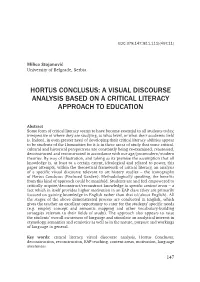 Hortus Conclusus: a Visual Discourse Analysis Based on a Critical Literacy Approach to Education