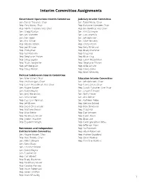 Interim Committee Assignments