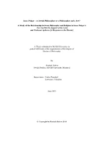 Isaac Polqar – a Jewish Philosopher Or a Philosopher and a Jew?