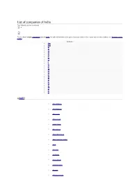 List of Companies of India A[Edit]
