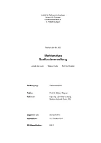 Marktanalyse Quellcodeverwaltung