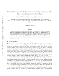Orientation Dependent Elastic Stress Concentration at Tips of Slender Objects Translating in Viscoelastic Fluids