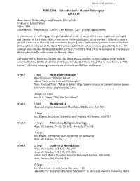PHIL 2201 Introduction to Marxist Philosophy Fall 2015 Class Times