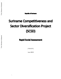 Suriname Competitiveness and Sector Diversification Project (SCSD)