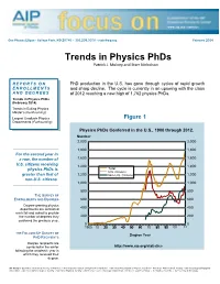 Trends in Physics Phds Patrick J