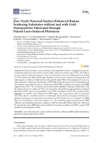 Zinc Oxide Nanorod Surface-Enhanced Raman Scattering Substrates Without and with Gold Nanoparticles Fabricated Through Pulsed-Laser-Induced Photolysis