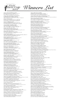 2012 Winners List