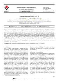 Coronaviruses and SARS-COV-2