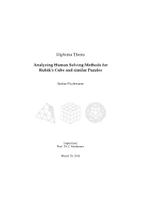 Diploma Thesis Analyzing Human Solving Methods for Rubik's Cube