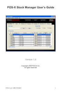 POS-X Stock Manager User's Guide