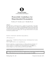 Power(Ful) Guidelines for Experimental Economists