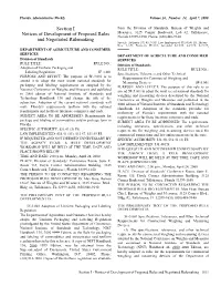 Section I Notices of Development of Proposed Rules and Negotiated