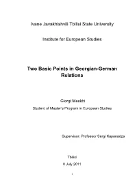 Two Basic Points in Georgian-German Relations