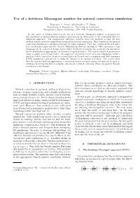 Use of a Fictitious Marangoni Number for Natural