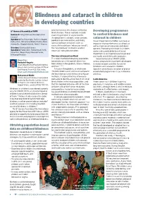 Blindness and Cataract in Children in Developing Countries