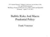 Bubble Risks and Macro Prudential Policy