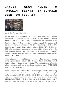 Carlos Takam Added to &#8220