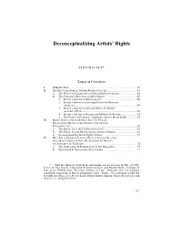 Deconceptualizing Artists' Rights