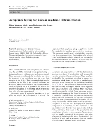 (EANM) Acceptance Testing for Nuclear Medicine Instrumentation