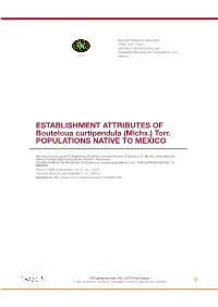 ESTABLISHMENT ATTRIBUTES of Bouteloua Curtipendula (Michx.) Torr