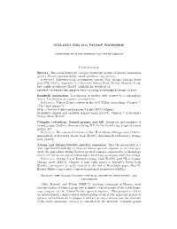 Here Is a PDF of the Syllabus for the 2013 Talbot Workshop