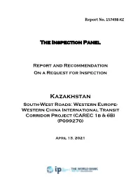 Inspection Panel Report and Recommendation on a Request for Inspection