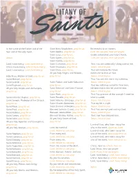 LITANY of Saints