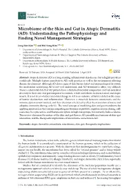 Microbiome of the Skin and Gut in Atopic Dermatitis (AD): Understanding the Pathophysiology and Finding Novel Management Strategies