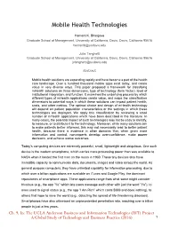 Mobile Health Technologies