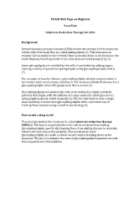 NTSAD Web Page on Miglustat Fran Platt Substrate Reduction Therapy