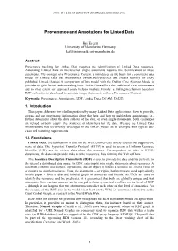 Provenance and Annotations for Linked Data