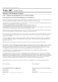 Vote: 587 Zombo District Structure of Performance Contract