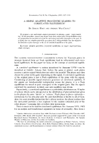 A Simple Adaptive Procedure Leading to Correlated Equilibrium1