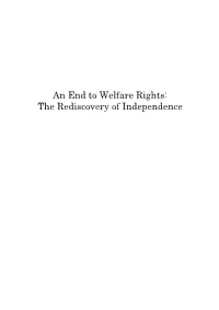 An End to Welfare Rights: the Rediscovery of Independence