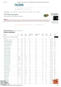 CPU Benchmarks - CPU Mega Page - Detailed List of Benchmarked Cpus