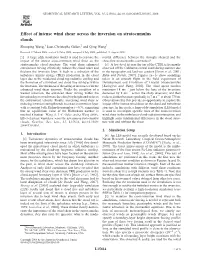 Effect of Intense Wind Shear Across the Inversion on Stratocumulus Clouds